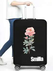 Personalized Heart-Shaped Luggage Cover And Handle Wrap - Customizable With Floral Patterns, Names And Text, Universal Size 18-32 Inch Luggage Protector, Travel Suitcase Cover, Bag Wrap - Multicolor - View 4