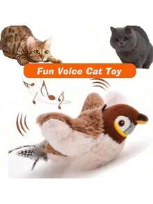 USB Rechargeable Interactive Cat Toy - Chirping Bird With Flapping Wings (Not Flying, Needs Hanging String), Indoor Flying Bird Cat Toy, Pet Supplies, Electric Interactive Realistic Bird Pet Toy, Rechargeable - Multicolor - View 11