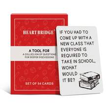 HEART BRIDGE 1PC Deep Conversation Game Cards, Tabletop Game, Party Entertainment Game Activity, Powerful Conversation Interaction Tool. Christmas/Valentine's Day/Halloween, Suitable For Perfect Game Nights | 54 Cards - Red - View 6