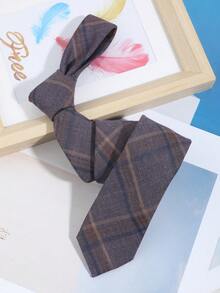 1 pieza Corbata retro a rayas y cuadros versátil y casual para hombres, adecuada para salidas diarias, banquetes y fiestas - Multicolor - Ver 5