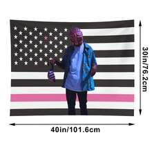 Tyler Music Album Cover The Creator Hip Hop Tapestry,Funny Polyester Tapestry Wall Hanging Art Poster Artistic Party Backdrop For College Dorm, Bedroom, Living Room, And Celebration Decorations - Black 1pc - View 3