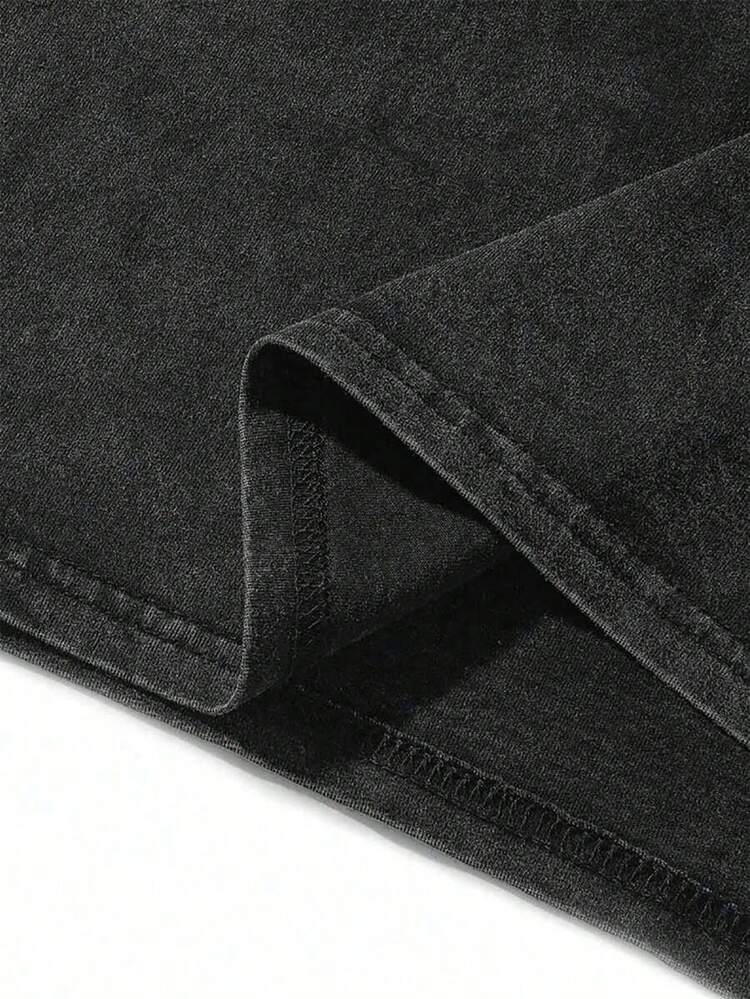 男士运动T恤，纯色圆领T恤，男士健身服，户外运动，舒适面料，透气吸湿，运动爱好者必备 - 黑色 - 查看 6