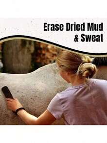 专业马匹梳理刷，深度清洁跳蚤梳，橡胶刷毛，促进血液循环，马术用品 - A型 - 查看 2