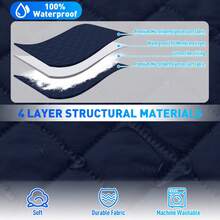 YSTYLE Large 1-Seater Relaxing Reclining Chair Cover, Waterproof Electric Reclining Chair Cover, Universal Armchair Cover, Armchair Cover With Side Pockets - Dark Blue - View 5