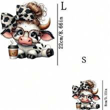 1片/2片/3片装卡通奶牛图案热转印贴纸，经久耐用，可用于DIY T恤、连帽衫、牛仔裤、卫衣、背包、夹克、手提包、枕头等。 - L+S - 查看 10