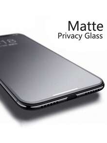 2片/套 磨砂防窥全覆盖钢化玻璃隐私屏幕保护膜，兼容，磨砂防窥，防指纹，防摔，防刮，触感细腻，不留指纹，兼容，兼容手机壳，兼容 17 Pro Max、17 Air、17、16 Pro Max、16 Pro、16 Plus、16、16E、15 Pro Max、14 Pro Max、13 Mini、12、11、XS Max、XR、X - 黑色 - 查看 6