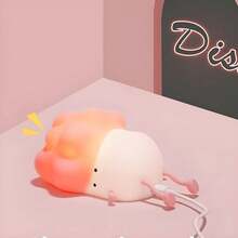 Luminária de Repolho Silicone Mesa Lâmpada Noturna Abajur Fofo Sensor Toque Touch Led Repolho - Rosa chiclete - Visão 4