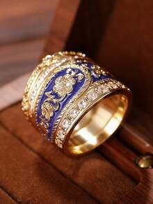 1枚女士精美戒指，适合婚礼、订婚、周年纪念派对、情人节礼物 - 1# - 查看 8