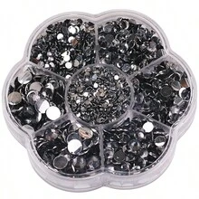 5000颗/盒,2毫米、3毫米、4毫米、5毫米、6毫米,5种尺寸,果冻糖果色,透明AB水晶珠,花形盒,圆形平底水钻,多色水晶宝石,非热熔DMC珠宝珠,玻璃石,3D钻石图案设计配件,闪亮美甲贴纸,适用于衣服、包包、鞋子、杯子、手机壳、手工艺品、DIY装饰。 - AB Colors - 查看 71