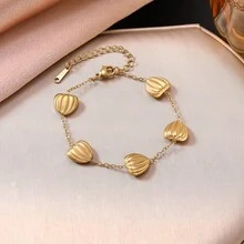 新款钛钢海洋系列手链项链套装，女士轻盈奢华18K金及不锈钢首饰 - 彩色 - 查看 5