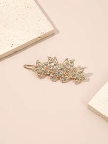 1pc Elegant Minimalist Versatile Hair Clips With Rhinestones, Heart, Star, Moon, Flower, Butterfly Metal Clips - Multicolor - View 14