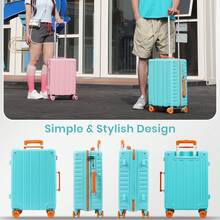 20 Inch Carry On Suitcase, Lightweight PC Hard Shell Travel Luggage Cabin Suitcase With Wheels & TSA Lock Overhead - 20 inch - View 9