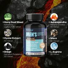 Quit mood Men's Energy Supplement 29020MG Extra Strength 20-In-1 With Goat , Maca, Oyster Extract & Ashwagandha - 60 Capsules - 180 Capsules/Bottle - View 8