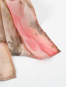 1条女士波西米亚风水彩印花头巾，轻盈多色围巾，优雅百搭披肩，适合日常佩戴（此款头巾采用轻盈单面印花面料，尺寸为70*180厘米。实际佩戴效果可能因人而异。我们不接受因材质或尺寸原因的退货。） - 小清新 - 查看 7