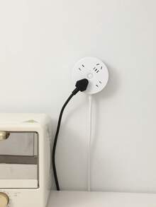 1/5/10pcs Wall Mounted Plug Hook Holder - Self-Adhesive Plug-In Socket Bracket, No Drilling Required, Removable & Reusable, Space-Saving Switch Panel Organizer, Suitable For Kitchen And Bathroom, White Plastic Outlet Cover Fits Most Power Sockets - White - View 7