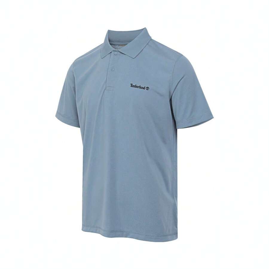 Timberland 男士 AF 速干短袖 Polo 衫，针织领，TA6AP3-758 - 藍色 - 查看 1