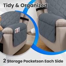 YSTYLE 1-Seater Reclining Relaxing Armchair Cover, 100% Waterproof Armchair Cover, Elasticated Armchair Cover, Reclining Sofa Cover - Dark Grey - View 7