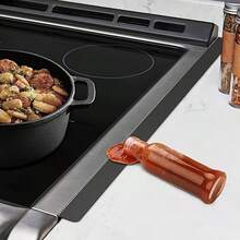 2 Pack For Stove & Cooktop Compatible Silicone Stove Gap Covers - 25-Inch Heat-Resistant Oven Gap Filler, Black Stovetop/Counter Seal, Easy-Clean Gap Guard (Fits Between Stove & Cabinet Edges) - Black - View 7