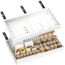 zxxBLYLUND organizador de arma fio extrae con adesivo de opelicula y tornillos de fiacion reente estante deizante para despensa para cocina sn ogarorganizador de cocina - Blanco - Ver 7