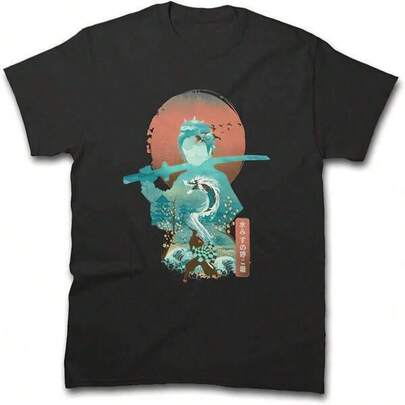 Herr-T-shirts, herrmode, tryck, casual-T-shirt, Demon Anime Slayer Adventure TanjiroS Kamado, fantastisk T-shirt, flerfärgad, kortärmad, enkelsidigt tryckt T-shirt, 180 g kraftig bomull, vår- och sommartopp, avslappnad passform, maskintvättbar, pullover-modell, retro hiphop-stil, gatustil, bekväm utomhus- och fritidskläder Herr-T-shirt i ren bomull, enkel styling, visa upp din unika stil Herrmode, tryck, casual-T-shirt, casual, sommar-T-shirt, bekväm utomhus- och fritidskläder