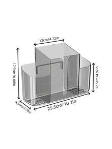 1pc Bathroom Tissue Paper Holder, Transparent Wall-Mounted Storage Box, Multifunctional Rack Without Drilling - Multicolor - View 2