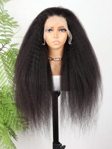 透明假发，蓬松直发长发假发，13x4蕾丝前假发，预拔毛预剪Yaki直发假发，180%密度蕾丝前假发，真人发预拔毛预剪，带婴儿发，新手友好，适合生日派对、毕业典礼、婚礼、度假，日常佩戴魅力十足，馈赠亲友。打造活力造型，多种造型选择（波波头假发，8-16英寸） - SNatural - 查看 11