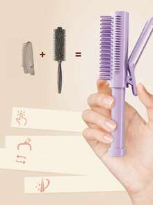 1pc High Skull Top Extendable Curling Hair Comb, Portable Styling Comb With Hair Curling Clip. Body Care Tools. Personal Care And Personal Cleaning Tools. Convenient And Practical. - A - View 7