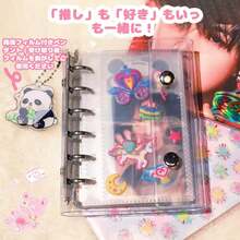 シール帳 透明 A7 サイズ ミニ バインダー 両面収納[ リフィル×30枚] シール台紙 クリア カードポケット 手帳 推し活 女の子 コラージュノート クリアタイプ A7 ( 星柄タイプ) - 星柄タイプ/リフィル*30枚 - チェックする 9