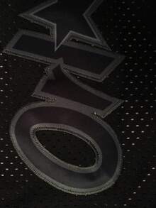 1件男士黑色篮球球衣，休闲刺绣无袖圆领运动上衣 - 黑色 - 查看 5