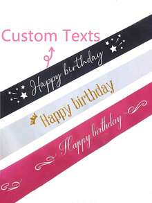1pc Customized Text Satin Belt, Personalized Slogan Waist Belt, Customizable Birthday Belt, Customizable Single Party Belt, Ideal Gift For Him/Her, Suitable For Graduation Gift - Multicolor - View 1