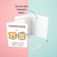 一套 - 趣味祝贺卡及信封，适用于婚礼、祝贺、祝酒、新婚夫妇祝福礼品卡 - 套裝 - 查看 5