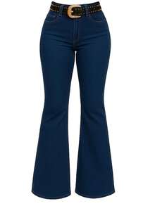 Women's Premium Line Plain High-Waisted Flare Jeans With Lycra For Rodeo, Horseback Riding, And Cowboy Events. - 麗莎.達克牛仔褲 - 查看 2