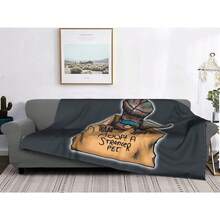 Adopt A Stranger Pet Blankets Breathable Flannel Sofa Throw Blanket For Home Bedroom Office Throws Bedspread Quilt - màu đen - Xem 1