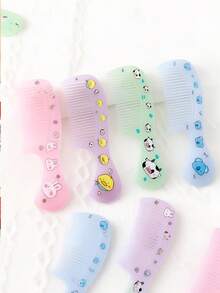 11件套女孩迷你蝴蝶结发圈和动物图案果冻迷你梳套装，便携实用糖果色小梳子，适合女孩发型设计和护发，送给女孩的最佳礼物 - 彩色 - 查看 9