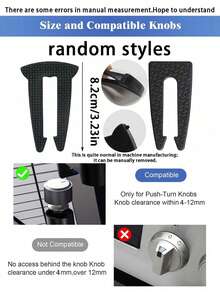 3个/1个 - 8.2厘米儿童安全燃气灶旋钮锁，燃气灶旋钮锁和烤箱旋钮锁，婴儿安全保护，带儿童安全旋钮锁的炉灶和烤箱防护罩，保护儿童和宠物，防止意外启动（黑色） - 黑色 - 查看 2