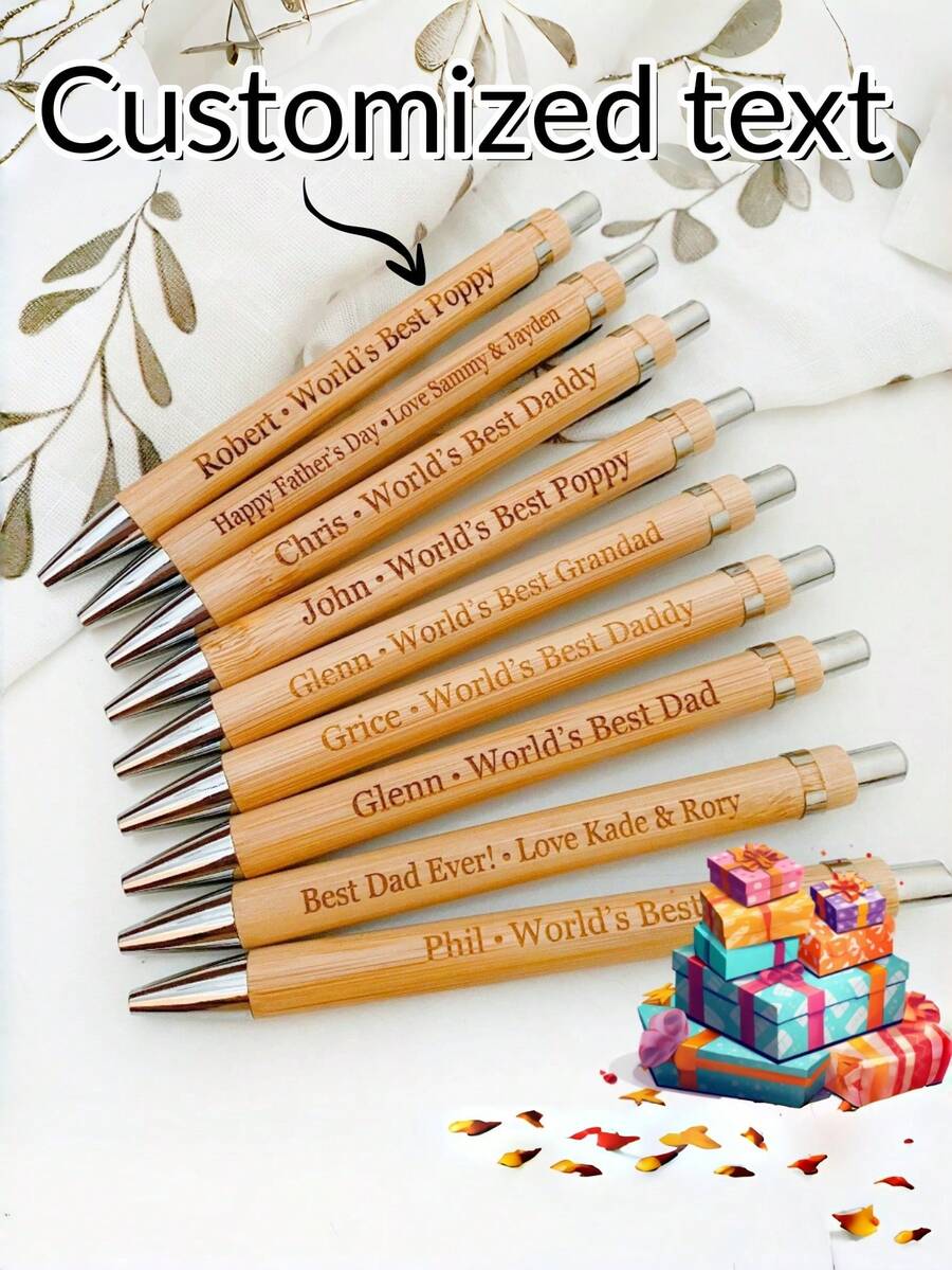 [Technologie de gravure laser] 1 stylo à bille en bambou personnalisé, stylo à bille gravé, stylo pour registre des invités, cadeau de mariage rural, souvenir pour rassemblement