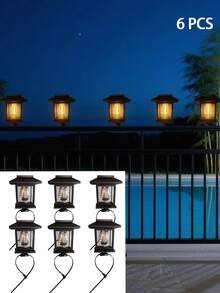 2/6个太阳能迷你房屋围栏灯，适用于花园、庭院、公寓阳台、蹦床以及圆形或方形围栏，这些围栏灯可为任何户外空间提供多样化和美丽的照明效果。 - Warm light - 查看 11