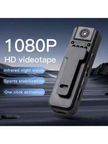 Cámara mini Full HD 1080P - Cámara de video inteligente portátil con visión nocturna, lente rotativa 180°, compatibilidad de audio, expansión de tarjeta TF, adecuada para aventuras al aire libre, viajes, monitoreo, grabación deportiva, ligera, portátil, estructura, ideal para entusiastas del deporte - Negro - Ver 3