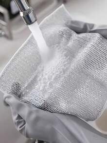 12pcs Steel Wire Scouring Pads, Mesh Scrub Cloths, Multi-Purpose Kitchen Cleaning Rags, Non-Scratch Pot Pan Sink Stove Reusable Wipe Cloths, Efficient Adult Daily Kitchen Maintenance Household Cleaning Tools - A - View 6