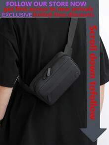 Chest Bag, New Shoulder Bag, Outdoor Backpack, Cycling Waist Pack, Sports & Casual Crossbody Bag Phone Bag - Black - View 2