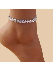 A Stylish Design Ankle Chain, Lightweight And Versatile High-Quality Ankle Chain, Suitable For Beach Vacations, Parties, Commuting And Gatherings - The Ideal Gift - 銀色 - 查看 1