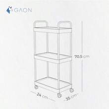 carrito organizadorGAON. Carrito de Almacenamiento  con Ruedas Carrito Organizador Multiusos Carro de Servicio con 3 Niveles - como en la foto - Ver 6