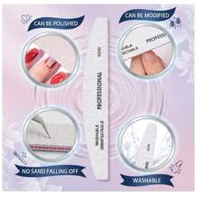 100/180 Precision Grey Sandpaper Boards. Ergonomic Hardness, Can Precisely Shape Artificial Nails And Natural Nail Edges. Double-Sided Non-Slip Sanding Surface. Reusable And Disinfectable, Professional Salon Quality. - Multicolor - View 8