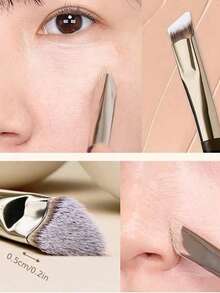 3pcs/Set Soft Makeup Brushes - Foundation Brush, Concealer Brush, Detail Brush, BB Cream Brush, Primer Brush, Convenient Portable Makeup Brush Set - Redwood - View 2