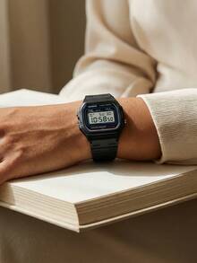 Casio YOUTH系列男士腕表 - 数字表盘石英机芯黑色表盘设计 W-59-1V - 黑色 - 查看 7