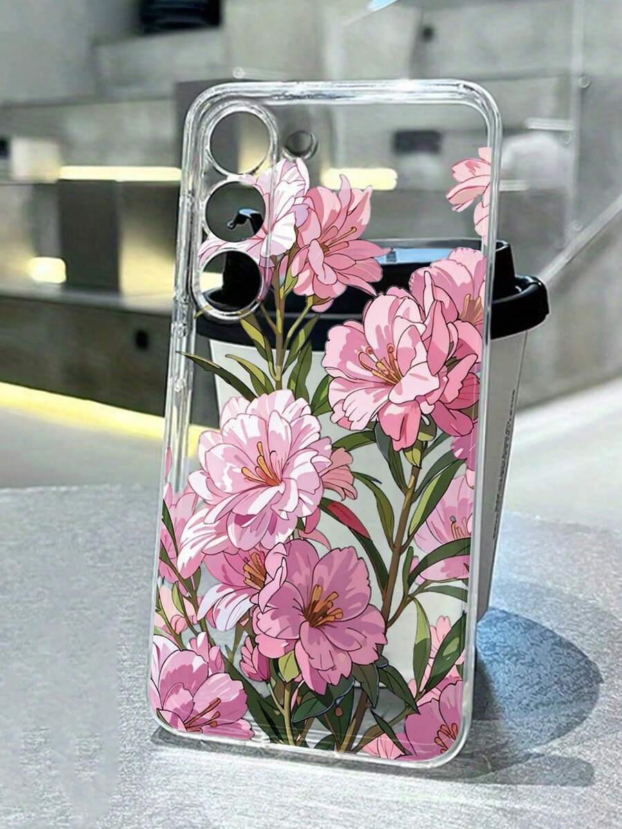 花卉图案防摔透明极简保护手机壳，兼容 17/17 Pro、16/15 XR/7/8、16 Pro Max、13/14/11/12 Pro Max、Galaxy、Redmi 10/9/Note 9/12C/Note 11 Pro/Note 8 Pro/9C/9A - 彩色 - 查看 1