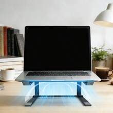 Dolwao 笔记本电脑支架桌铝合金笔记本电脑支架升降器带散热功能，便携式笔记本电脑升降器支架 - 銀色 - 查看 9