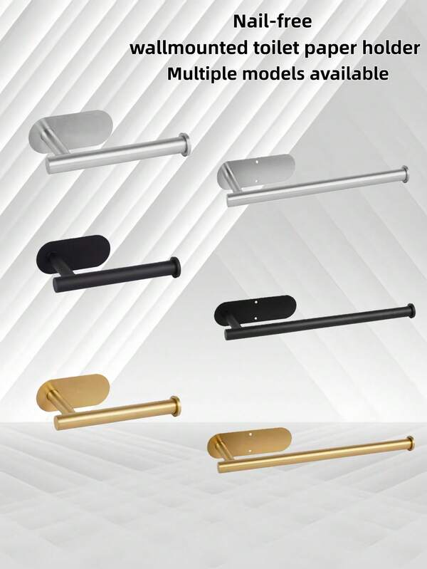 1pc Simple Kitchen/Bathroom Storage Rack, Can Be Used As Paper Towel Storage, Napkin Storage, Rag Holder, Gold/Silver/Black/Simple Version Available In Multiple Sizes And Types. Home Decoration Products, Kitchen Accessories Storage