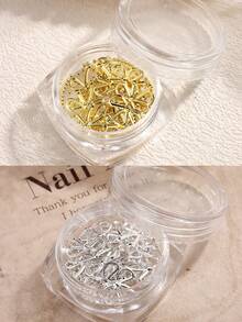 3D金属合金蝴蝶结美甲装饰 | 金银蝴蝶结串珠美甲用品，可爱美甲装饰和宝石，女士美甲配件 - 彩色 - 查看 12