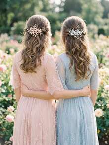 1pc Elegant Matte Flower & Crystal Hair Clip, Frosted Petal Bridal Barrette For Wedding, Party & Bridesmaid - Multicolor - View 12